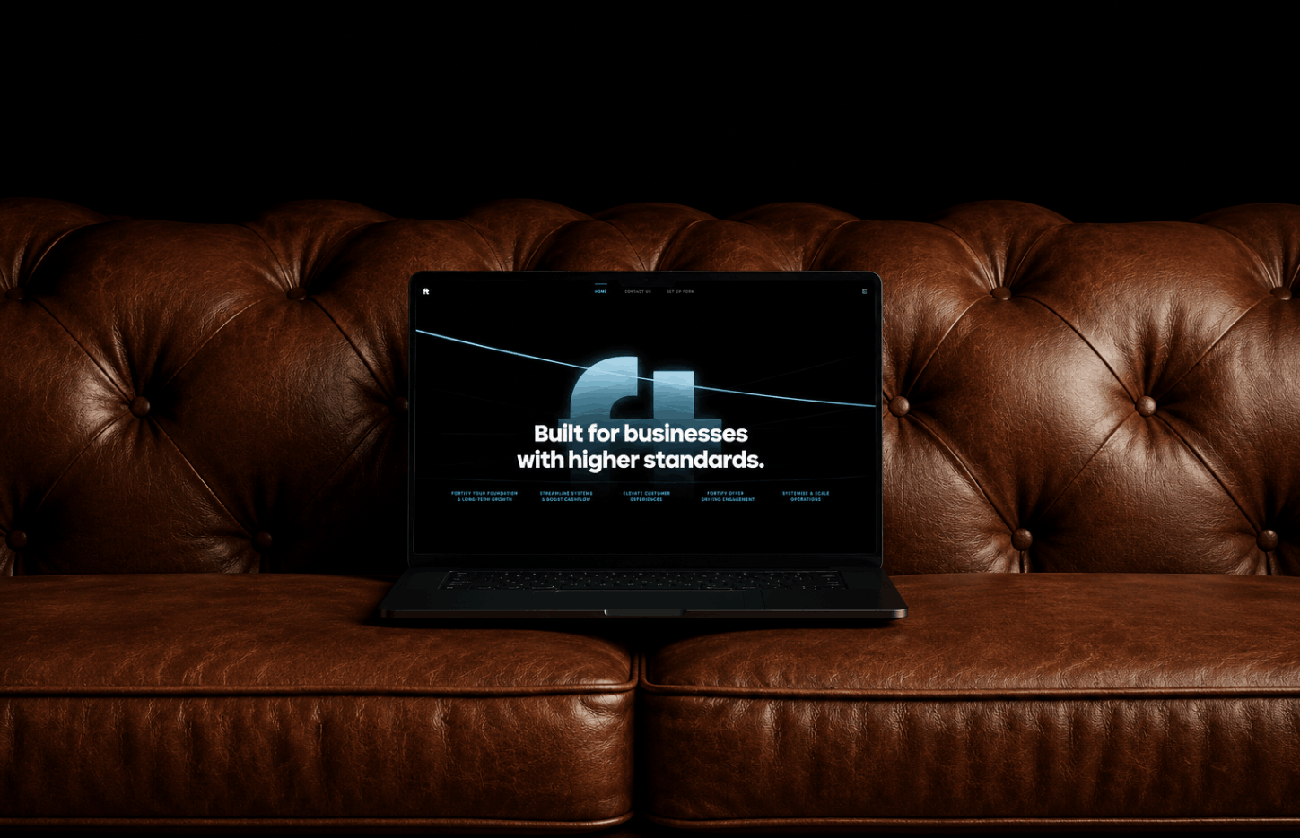 Fighting Tigers website displayed on a laptop