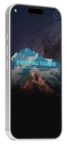 Fighting Tigers website on mobile